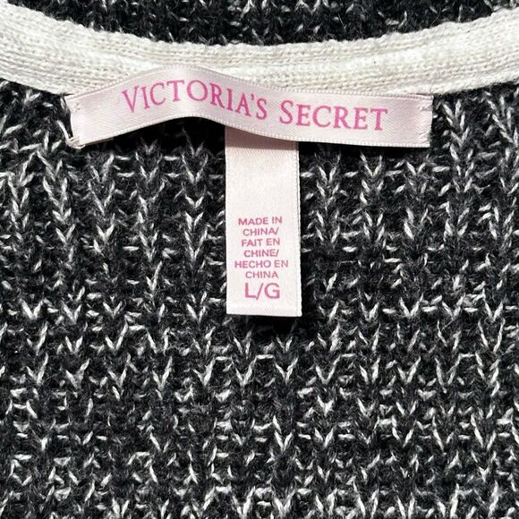 Victoria’s Secret Sweater Women’s Large Gray Marled Knit Pullover Cotton Fall - Picture 3 of 8